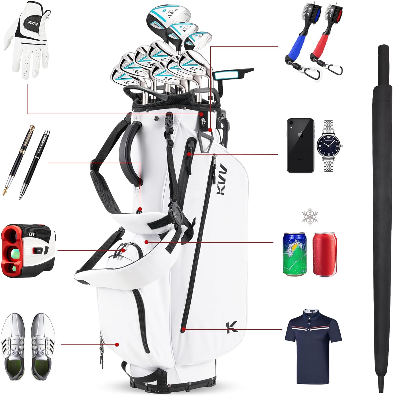 Detalle de KVV Golf Stand Bag with 7-Way Dividers