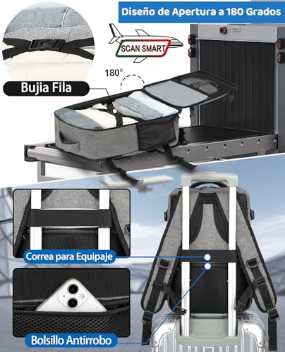 Thumbnail 2 de KLOSTAIN Mochila de cabina para avión 40x20x25 (20L) con bolsillo antirrobo y para portátil de 14