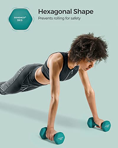 Thumbnail 6 de SONGMICS Set of 2 Hex Dumbbells, 2 x 3 kg, PVC Coating