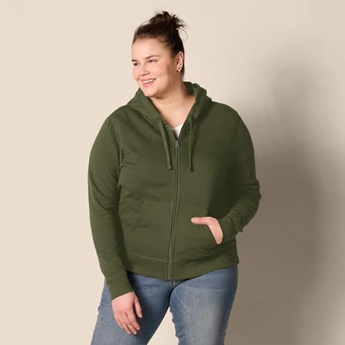Thumbnail 6 de Amazon Essentials Felpa da donna con cappuccio e zip intera, verde oliva scuro, S