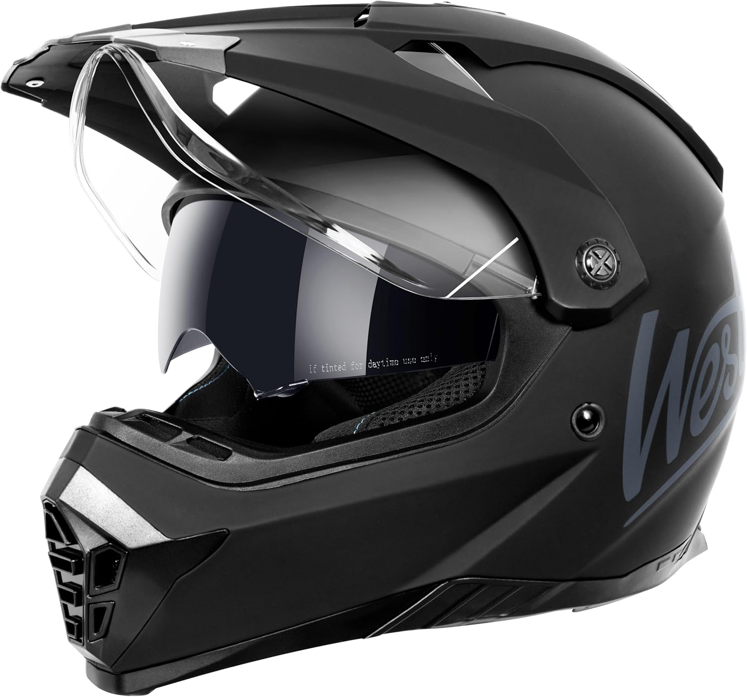 Detalle de Westt Casque Moto Homologué ECE 22.06 – Casque Cross polyvalent avec double visière