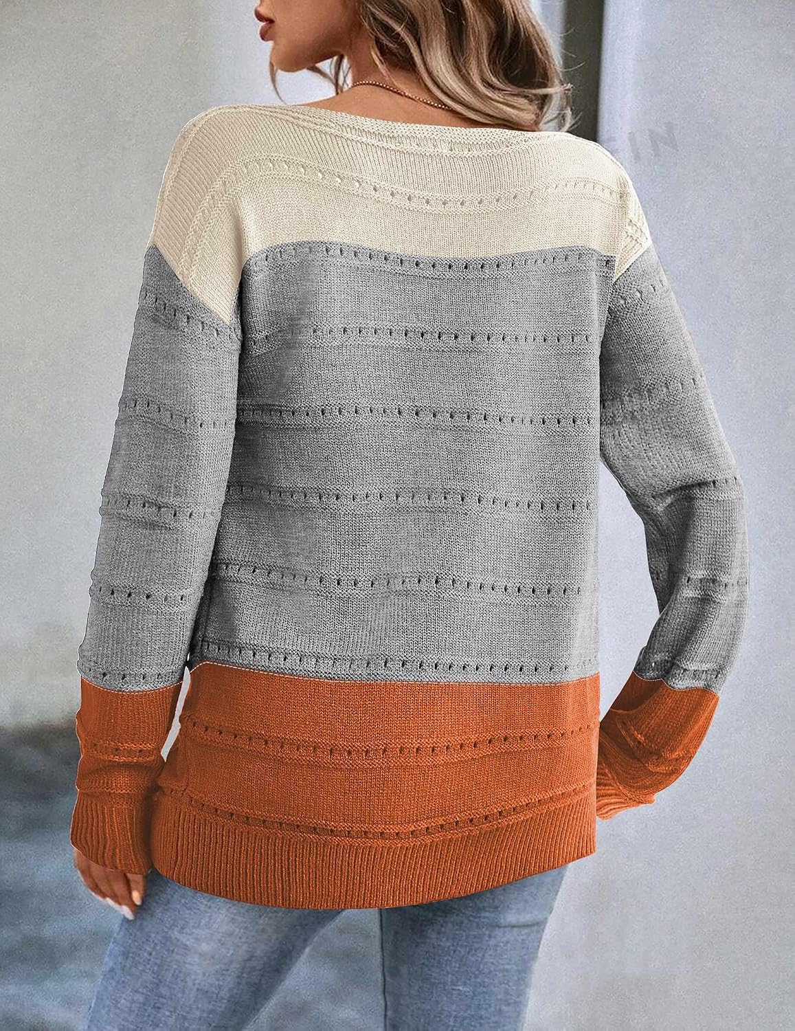 Detalle de Zeagoo Women's Crochet Sweater, Viscose Blend