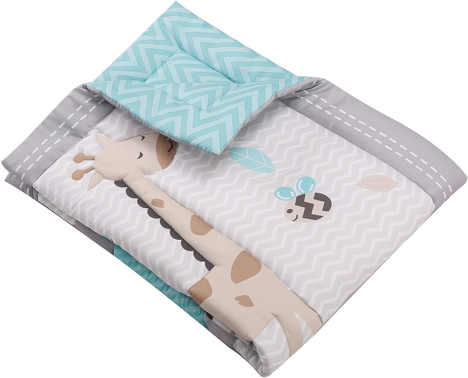 Thumbnail 2 de TEALP Baby Toddler Blanket Quilt Cot Comforter 84x107 cm – Giraffe & Elephant