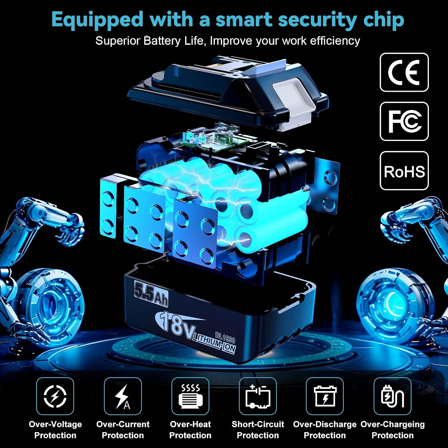 Thumbnail 3 de Powtree 18V Akku 5500mAh für Makita