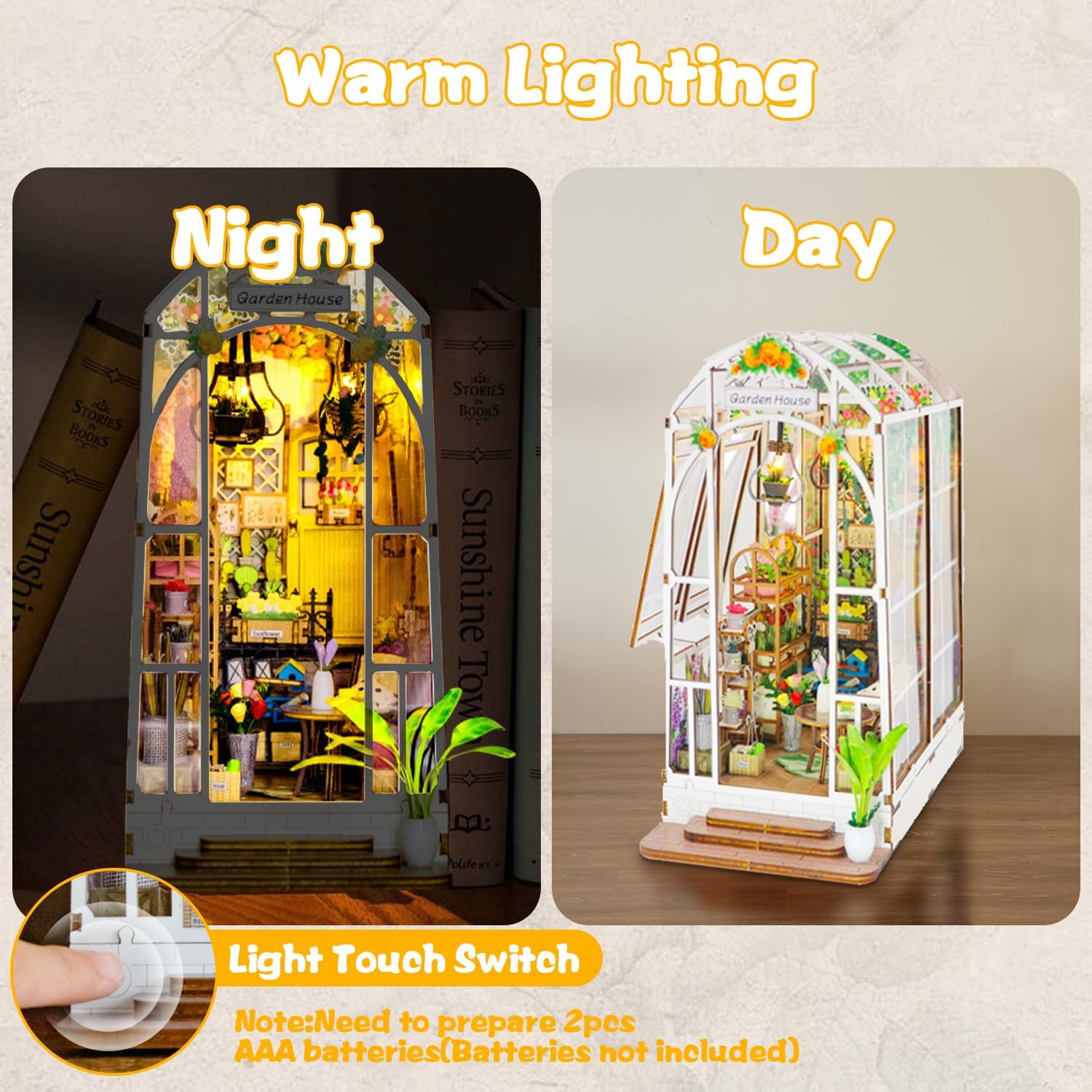 Thumbnail 3 de DIY Book Nook Kit Gartenhaus mit LED Licht