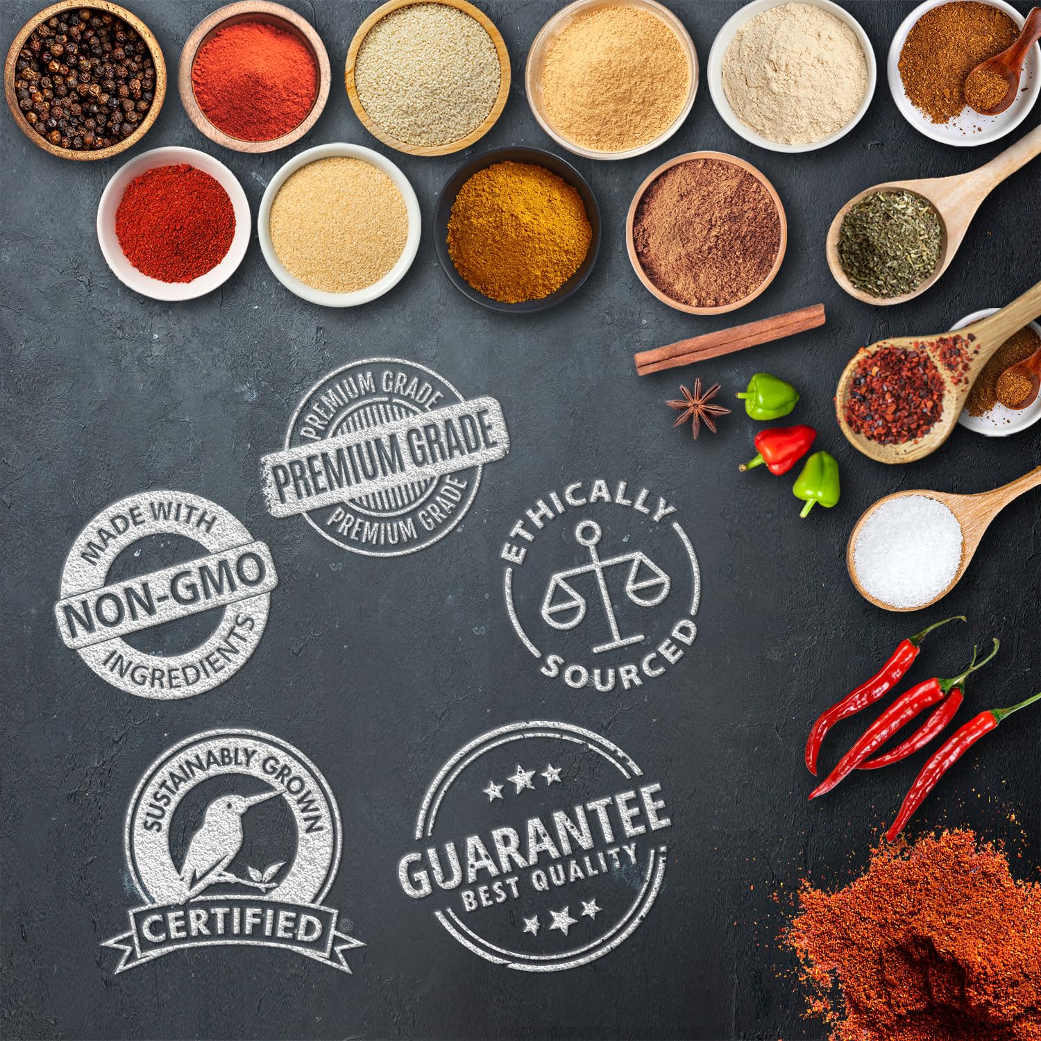 Detalle de Fresh Finest Cayenne Pepper Powder, 5 lb Bulk, 50,000 SHU