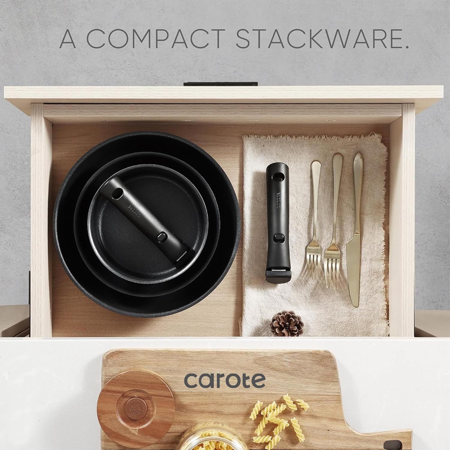 Thumbnail 5 de CAROTE 17-Piece Nonstick Pots and Pans Set with Detachable Handles