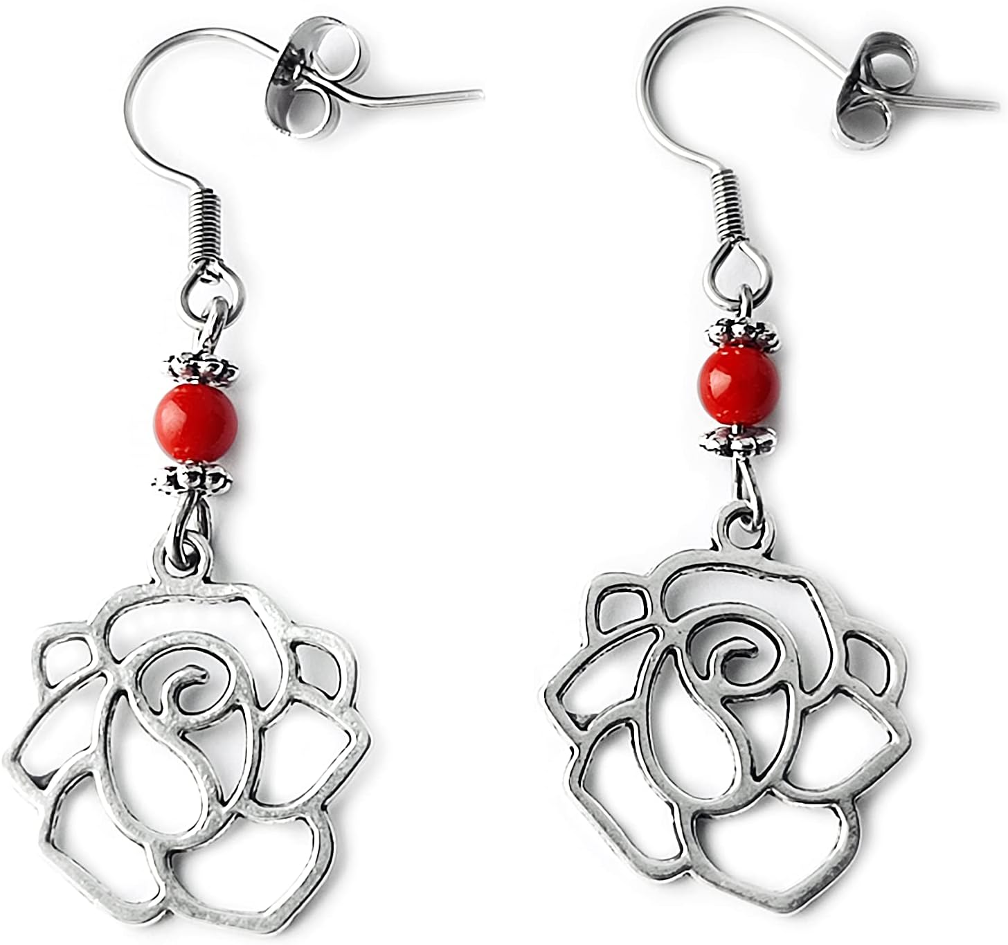 Detalle de Simboliks Pendientes Rosa de Sant Jordi