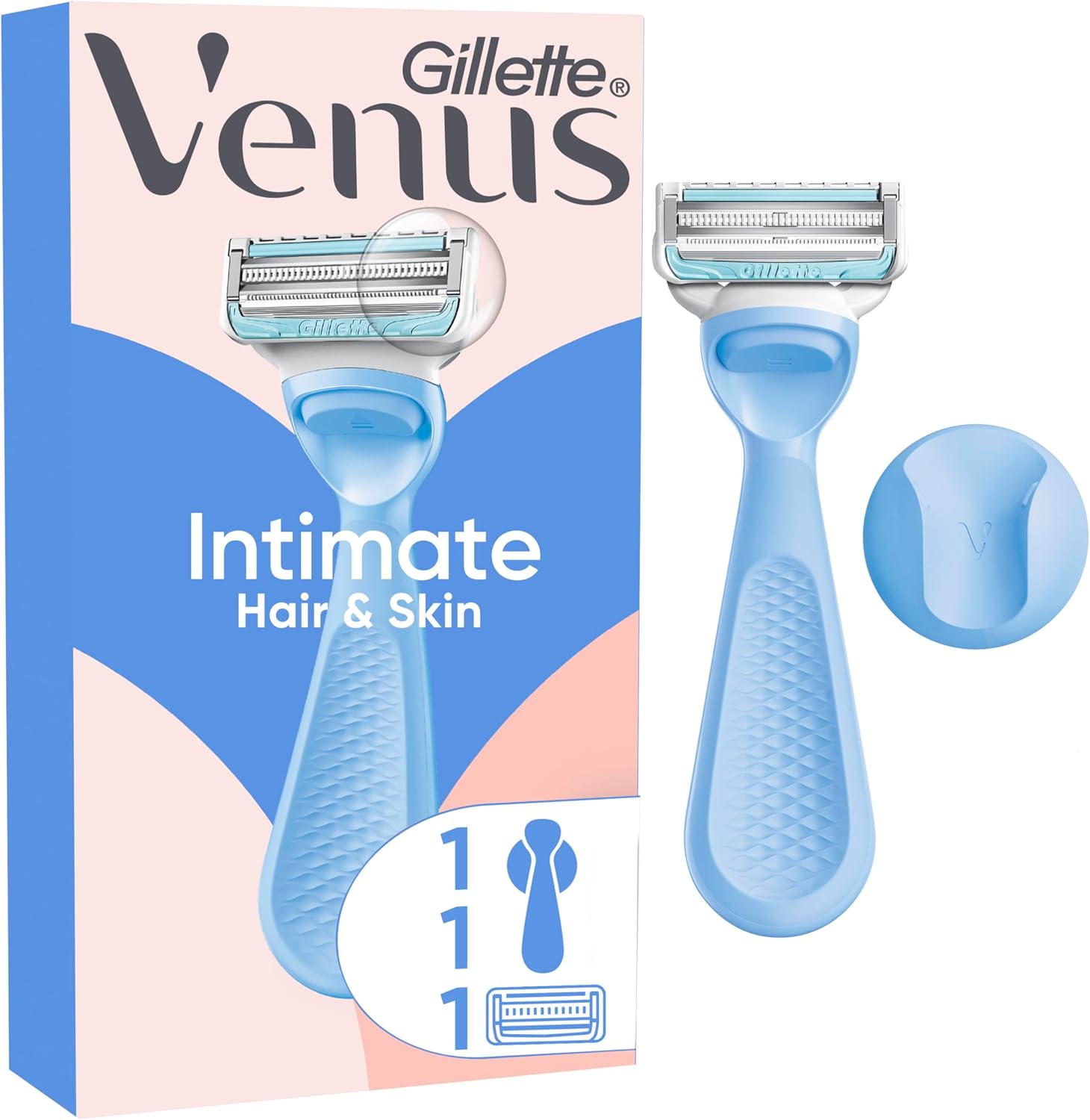 Detalle de Gillette Venus Intimate – rasoir femme pour le maillot avec tête plus petite et recharge de lames
