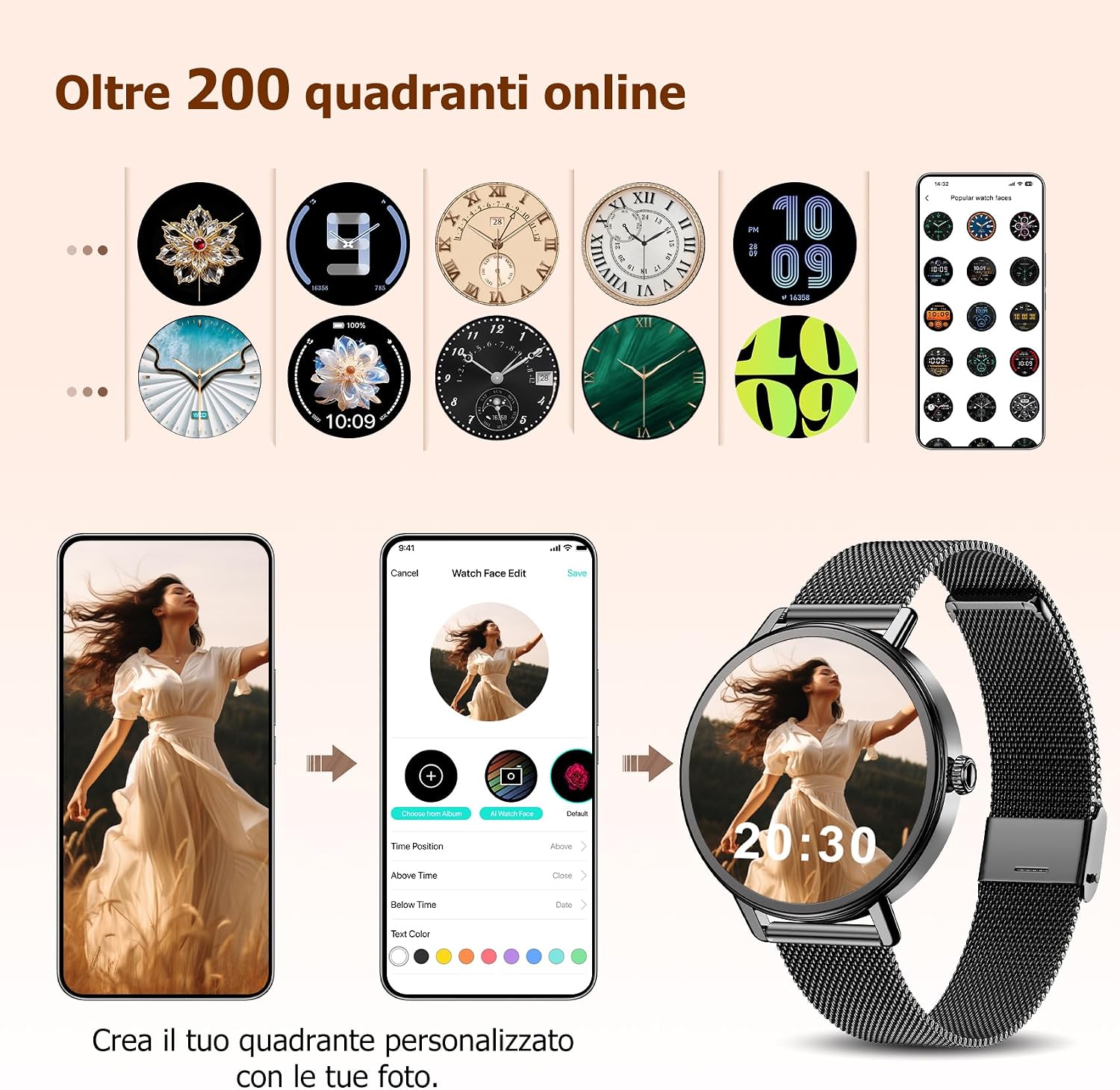 Thumbnail 6 de IOWODO Smartwatch Donna Elegante 1.26": stile, salute e connettività sul polso