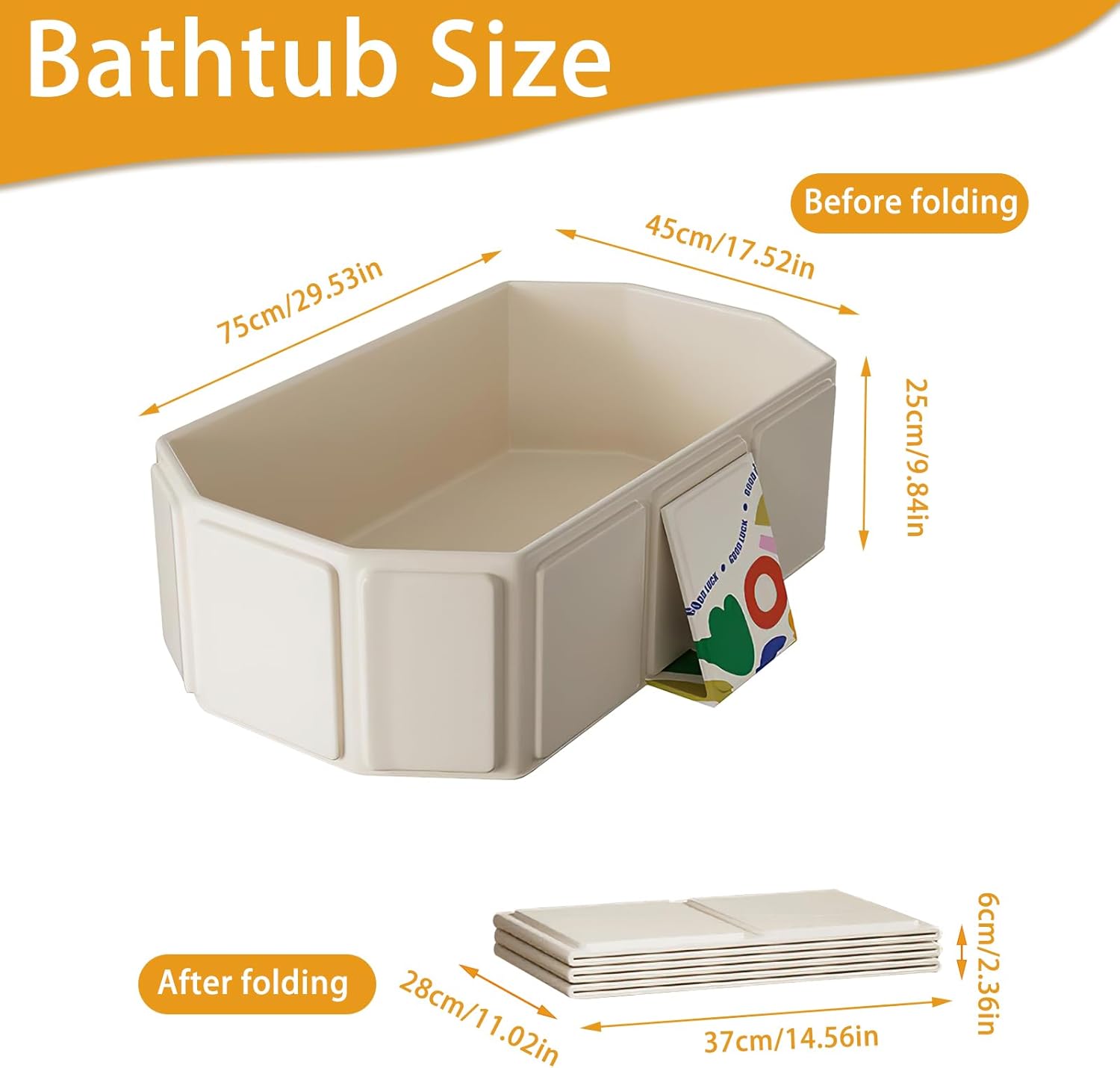 Thumbnail 1 de Vasca da bagno pieghevole per bambini 0-8 anni beige con tappo di scarico