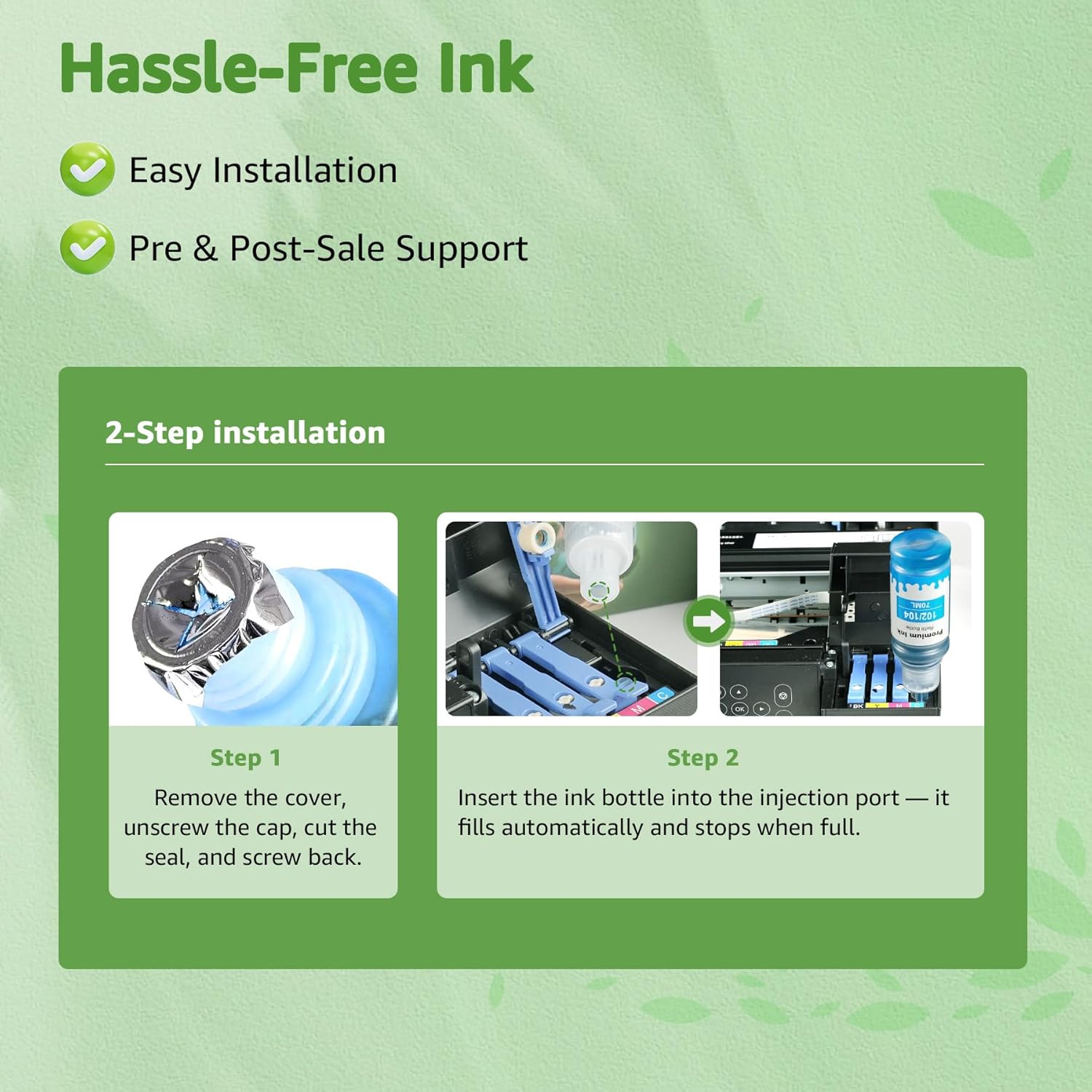 Thumbnail 6 de GREENSKY 104 Farbstofftinte Multipack kompatibel mit Epson 104 für EcoTank ET-2870/ET-4800 (5P)