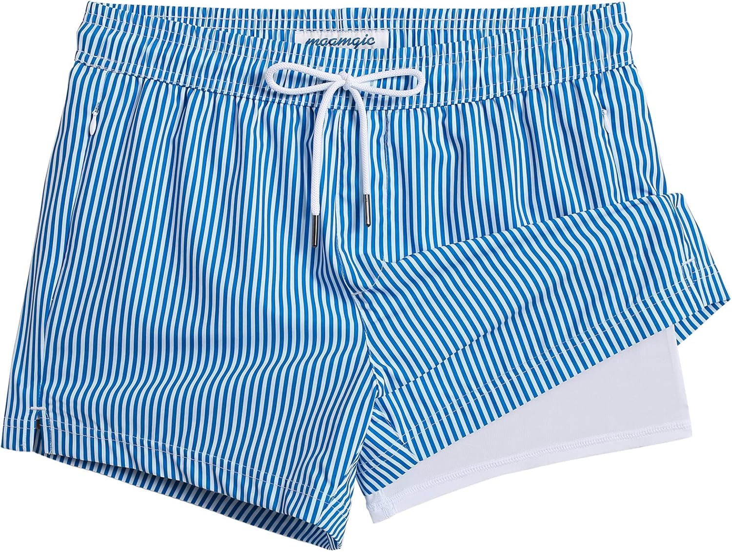 Detalle de maamgic Men's Swim Trunks with Compression Liner: Quick-Dry, 4-Way Stretch, With Built-In Support