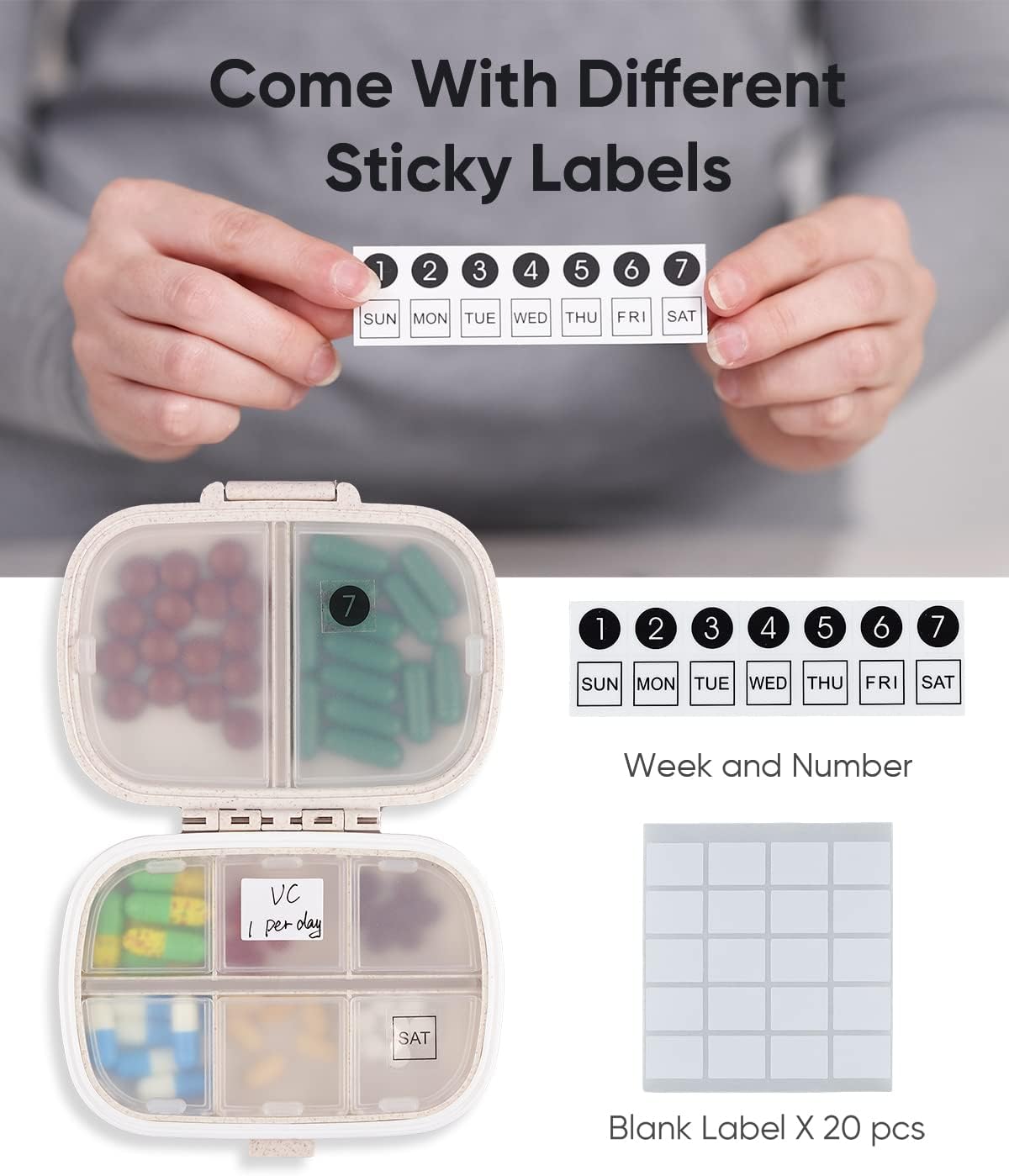 Thumbnail 1 de Holii 8-Compartment Pill Organizer ⚙