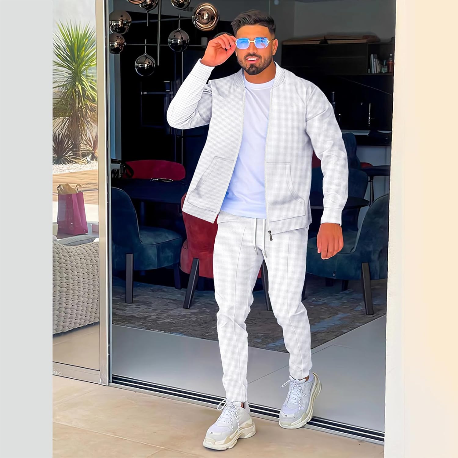 Thumbnail 2 de DONYKARRY men’s lightweight tracksuit set (2-piece) with baseball collar jacket & zip pockets