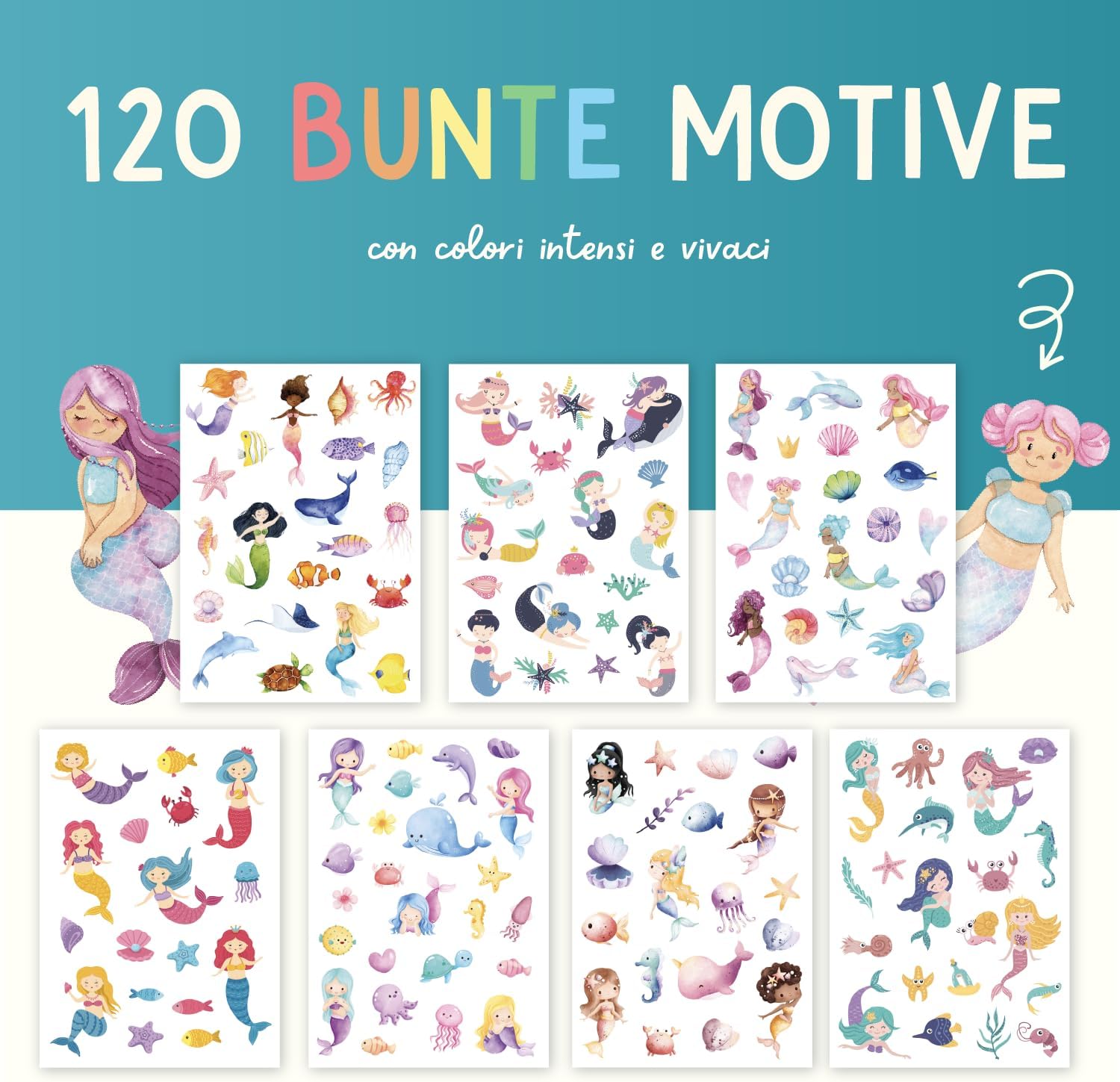 Thumbnail 1 de Famifidus 120 Tatuaggi per Bambini – set tatto temporaneo sicuro e divertente per feste