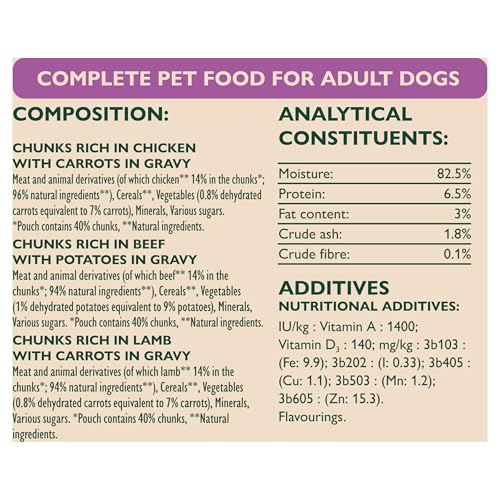 Thumbnail 8 de WINALOT Meaty Chunks Mixed in Gravy Wet Dog Food 40x100g