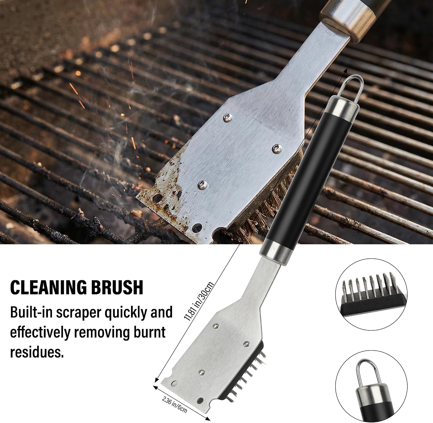 Detalle 2 de Yekale 5PCS Grill Tools Set, 5-Piece Stainless Steel BBQ Utensils