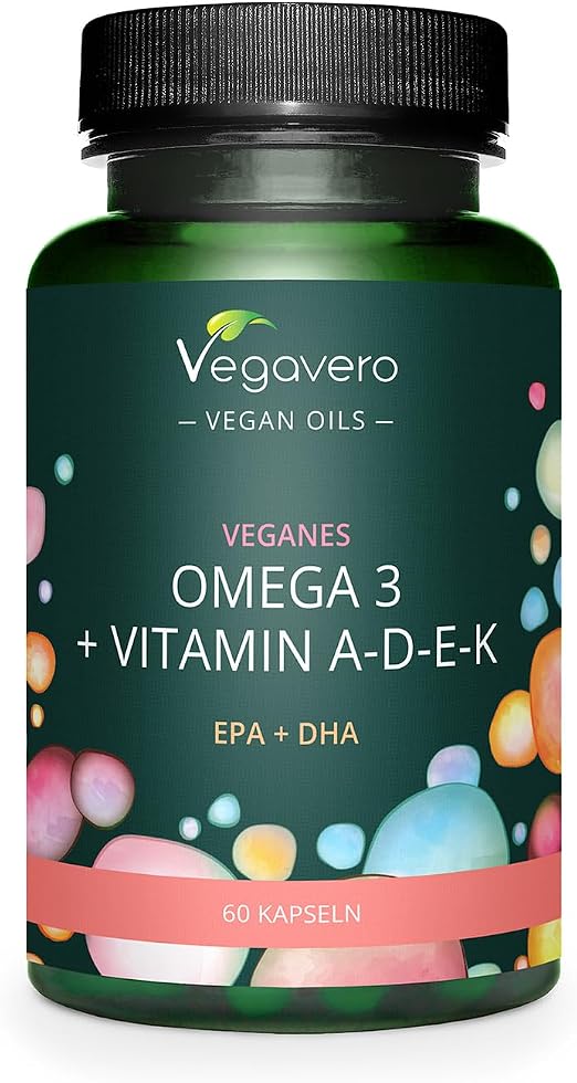 Detalle de Vegavero Omega 3 EPA/DHA con Vitaminas 🌱