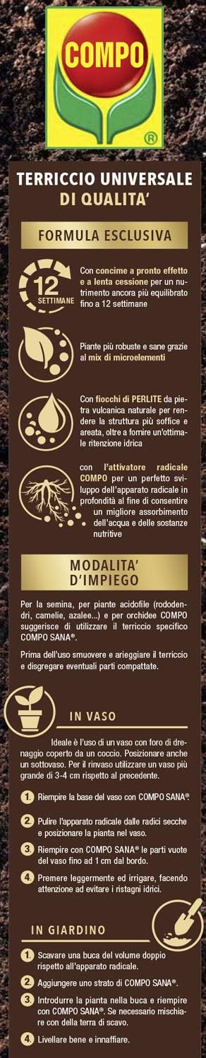 Detalle de COMPO SANA Terriccio Universale 80 l per piante d'appartamento, balcone e giardino