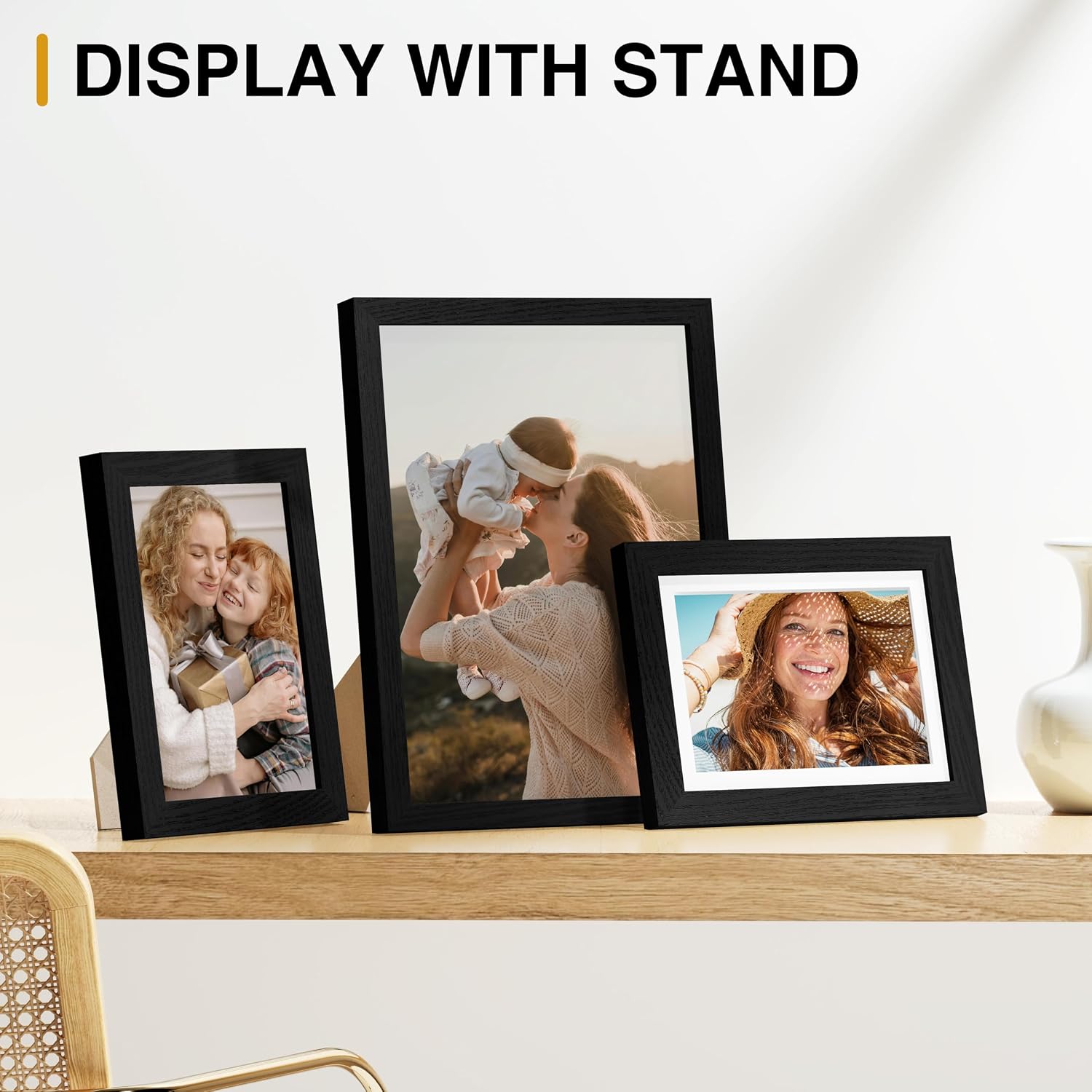 Detalle 1 de Vittanly 15-Pack Picture Frames Collage Wall Decor (Black) — Multi-Size Gallery Set