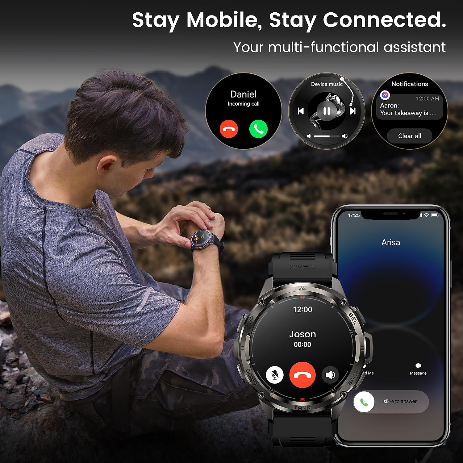 Detalle de AMAZTIM T3 Ultra GPS smartwatch, 6 satellites