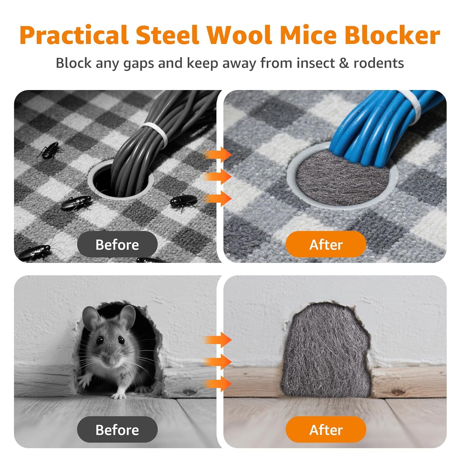 Thumbnail 3 de PICK FOR LIFE Steel Wool Mice Blocker 2 Pack 0000 — rodent blocker 🐭