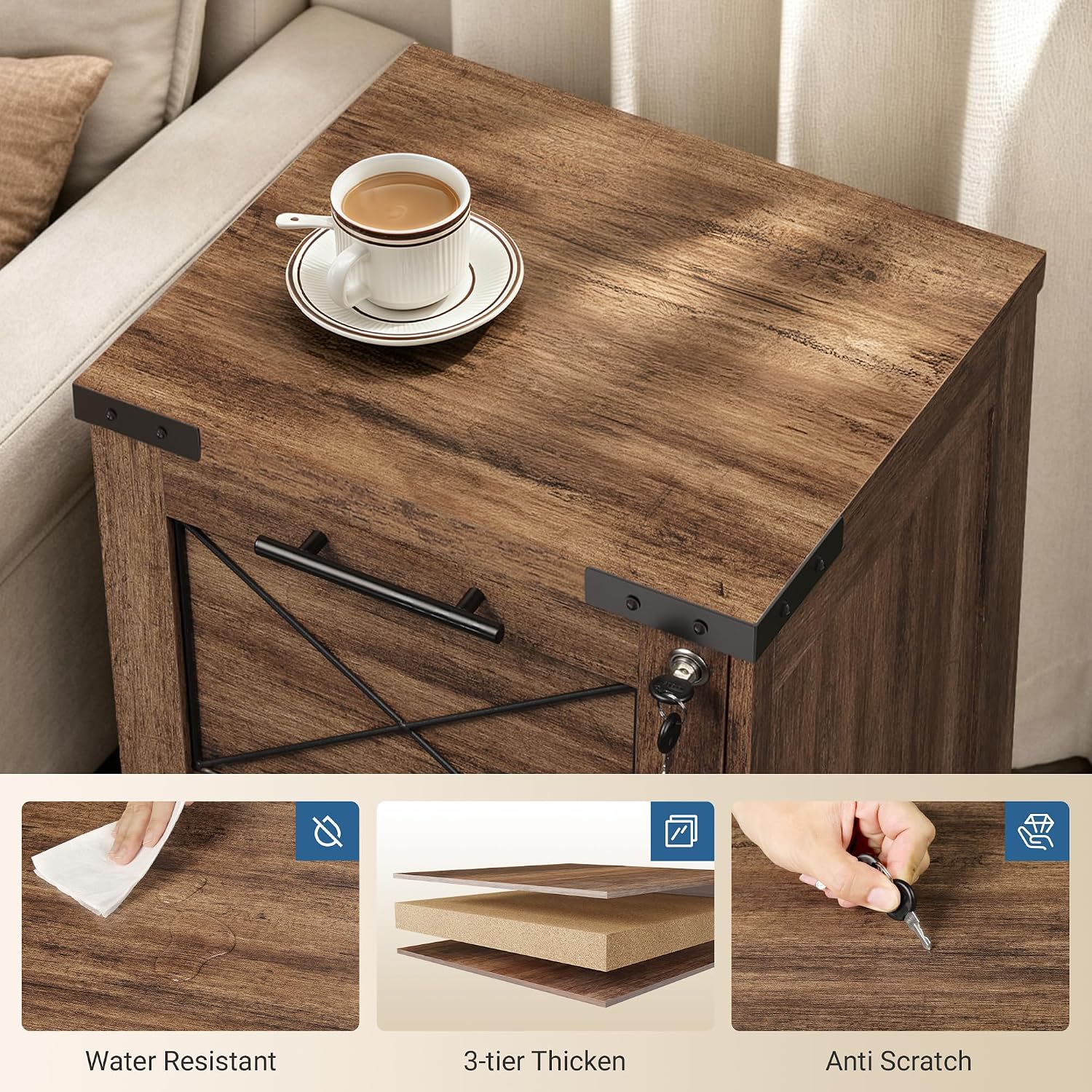 Thumbnail 5 de DEVAISE Rolling File Cabinet, Oak