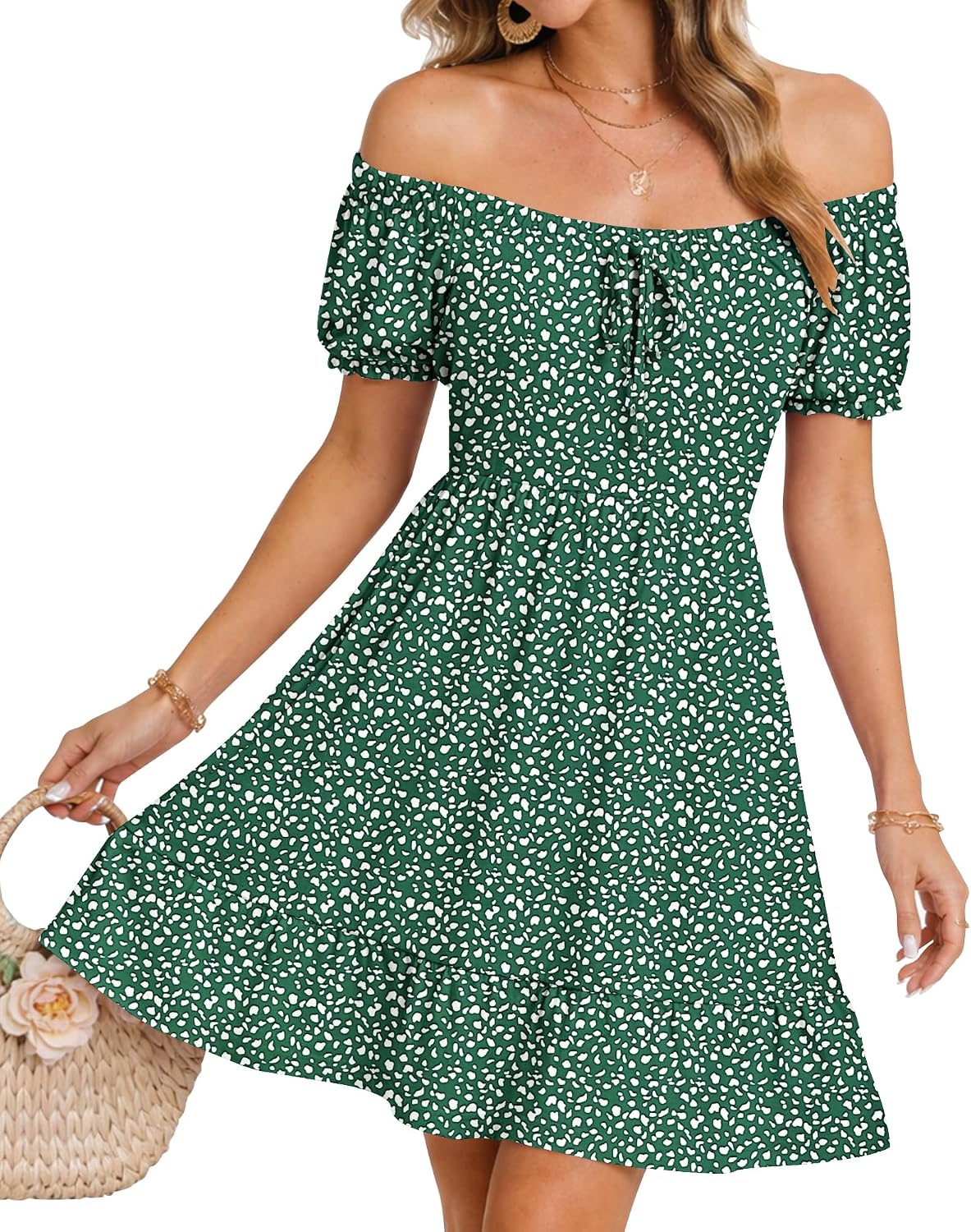 Thumbnail 6 de AUSELILY Women Summer Dress with Puff Sleeves and Pockets