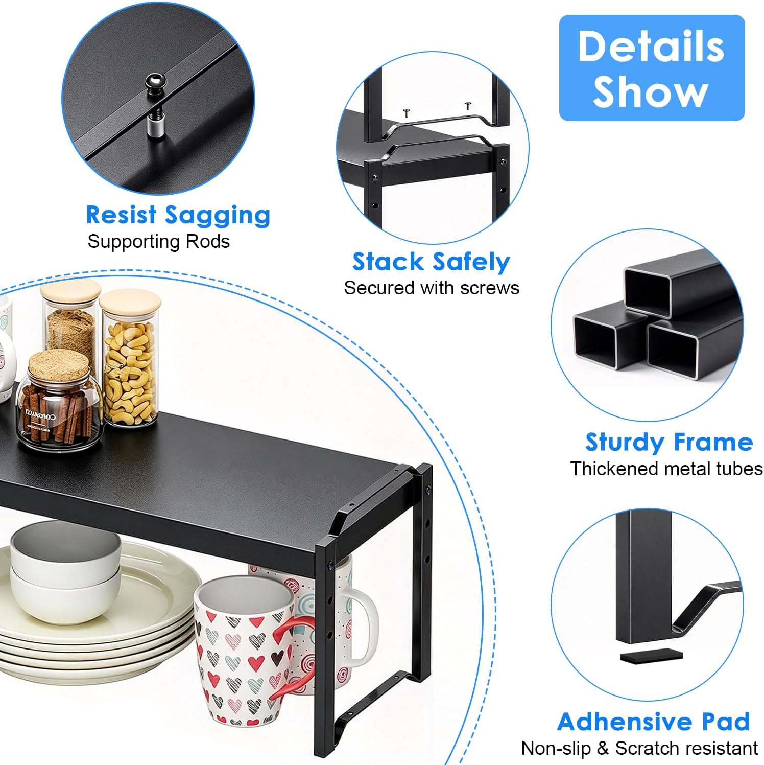 Thumbnail 5 de Expandable Cabinet Countertop Shelves 2-Pack