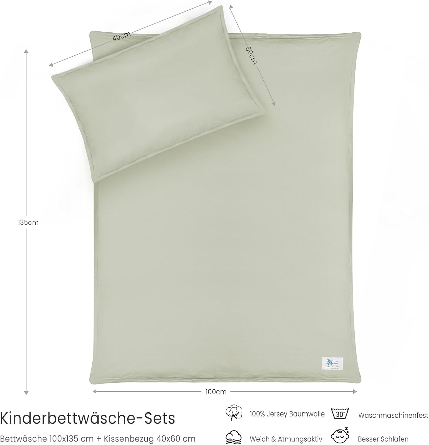 Thumbnail 5 de lulumoon Kinderbettwäsche 100x135 cm mit Kissenbezug 40x60 cm – Jersey-Baumwolle, OEKO-TEX Standard 100