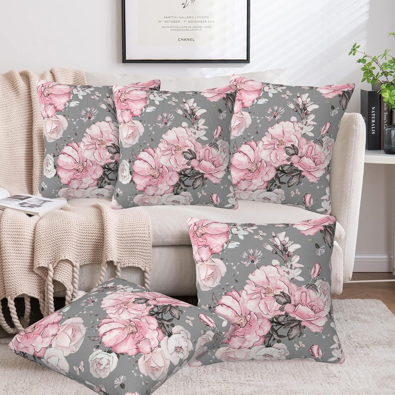 Detalle de Naqiuli Throw Pillow Covers, 18 x 18 Inches