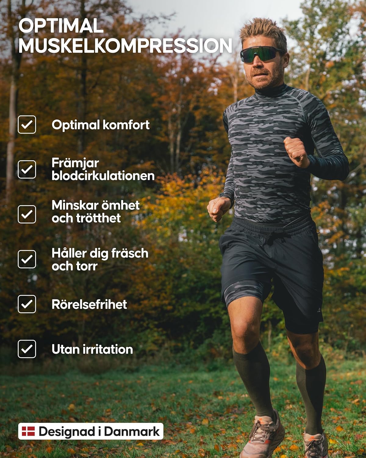 Detalle 1 de DANISH ENDURANCE kompressionströja för män, snabbtorkande och andningsbar