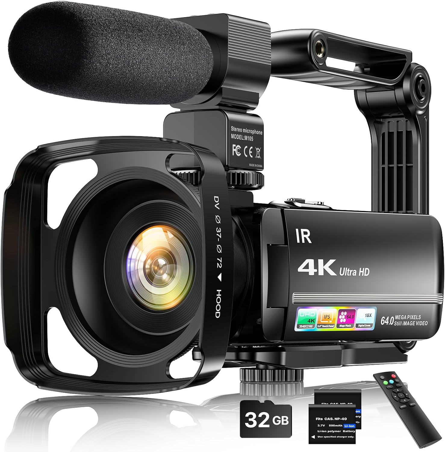 Detalle de 4K Video Camera Camcorder 64MP Vlogging Camera 32GB