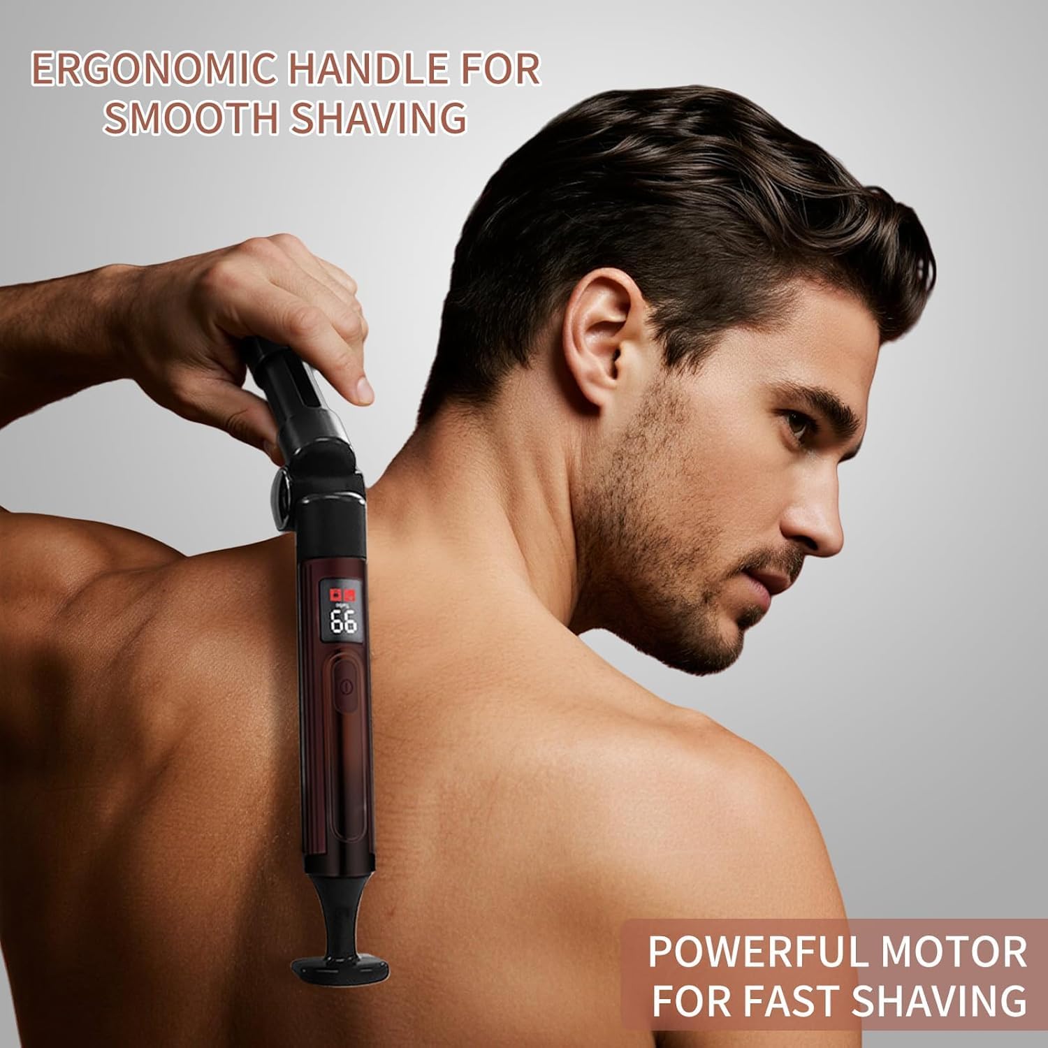Thumbnail 6 de Long-Handle Waterproof Back Shaver with 4 Flex Heads, Extendable Reach and USB Charging