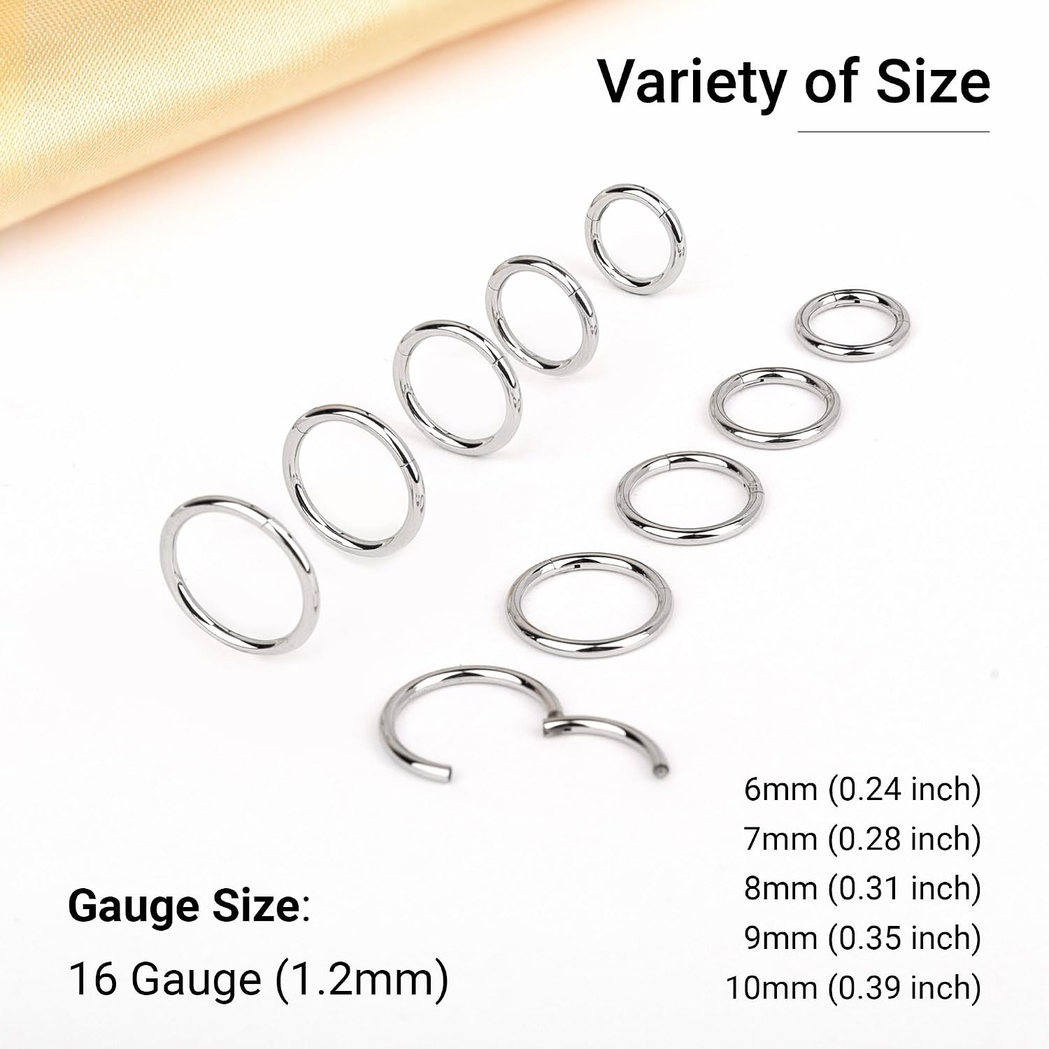 Detalle de LEE&RO Septum Clicker Rings 16G