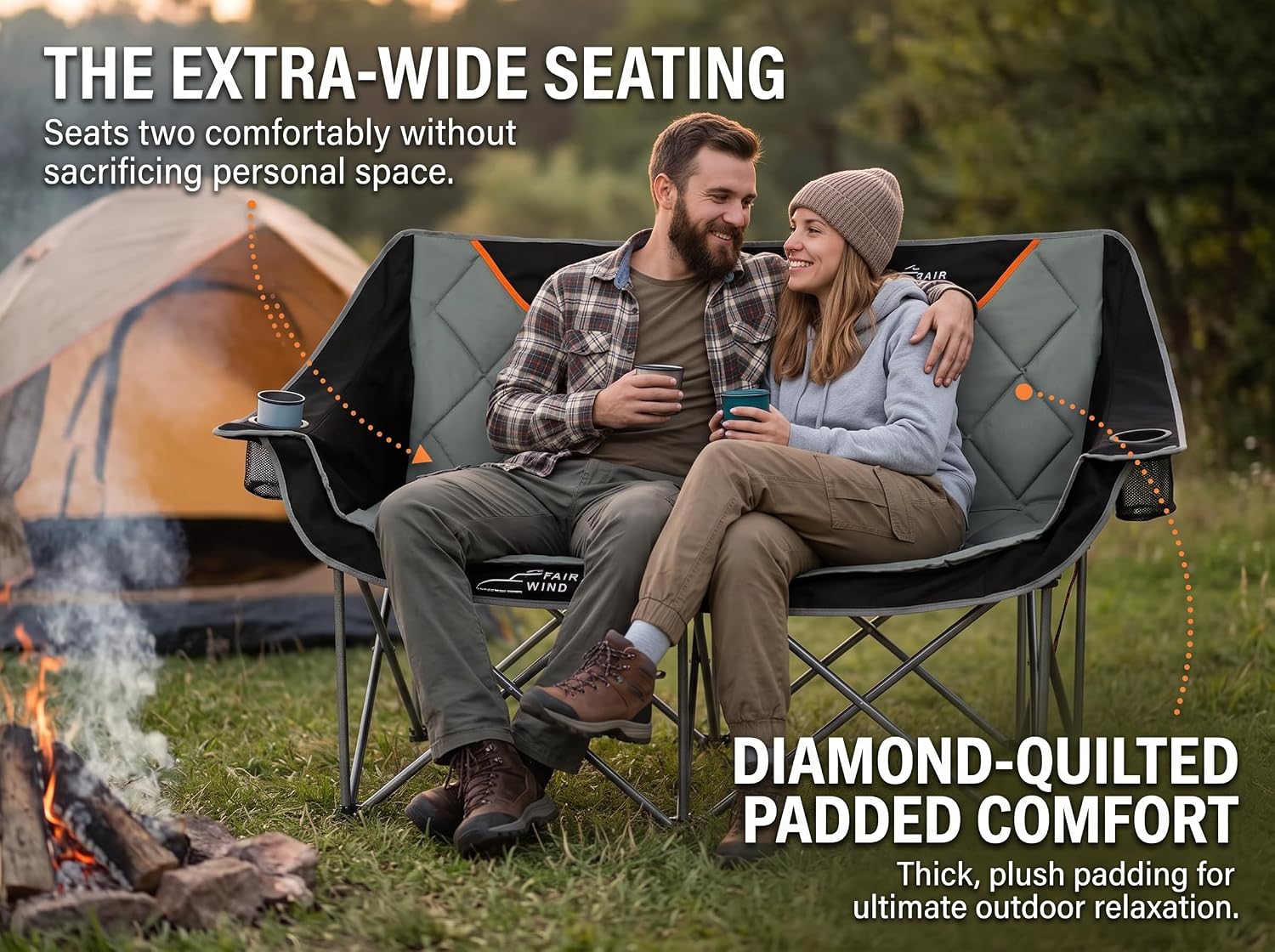 Detalle 2 de Oversized camping chair supports 650 lbs