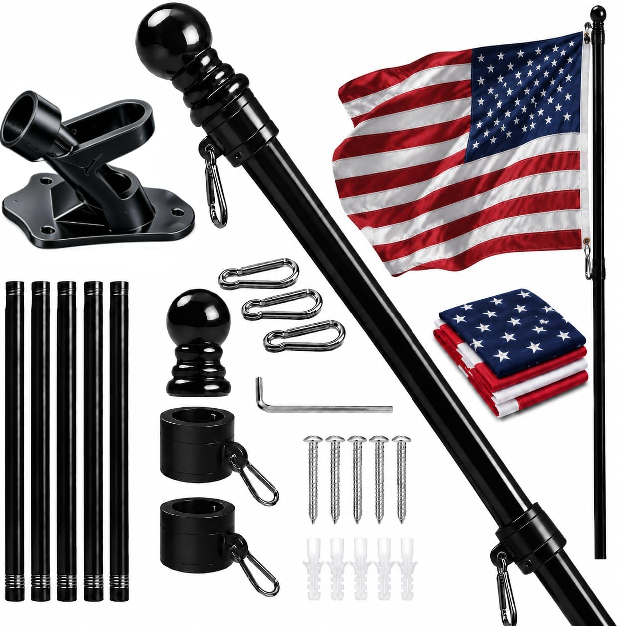 Detalle de American Flag with Pole, 3x5 ft