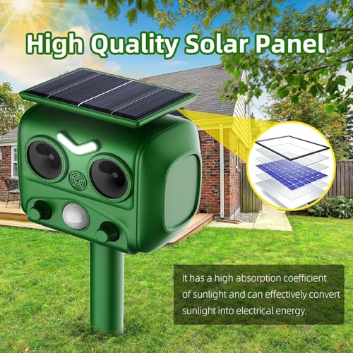 Detalle de Repelente ultrasónico solar para gatos IP66, 5 modos