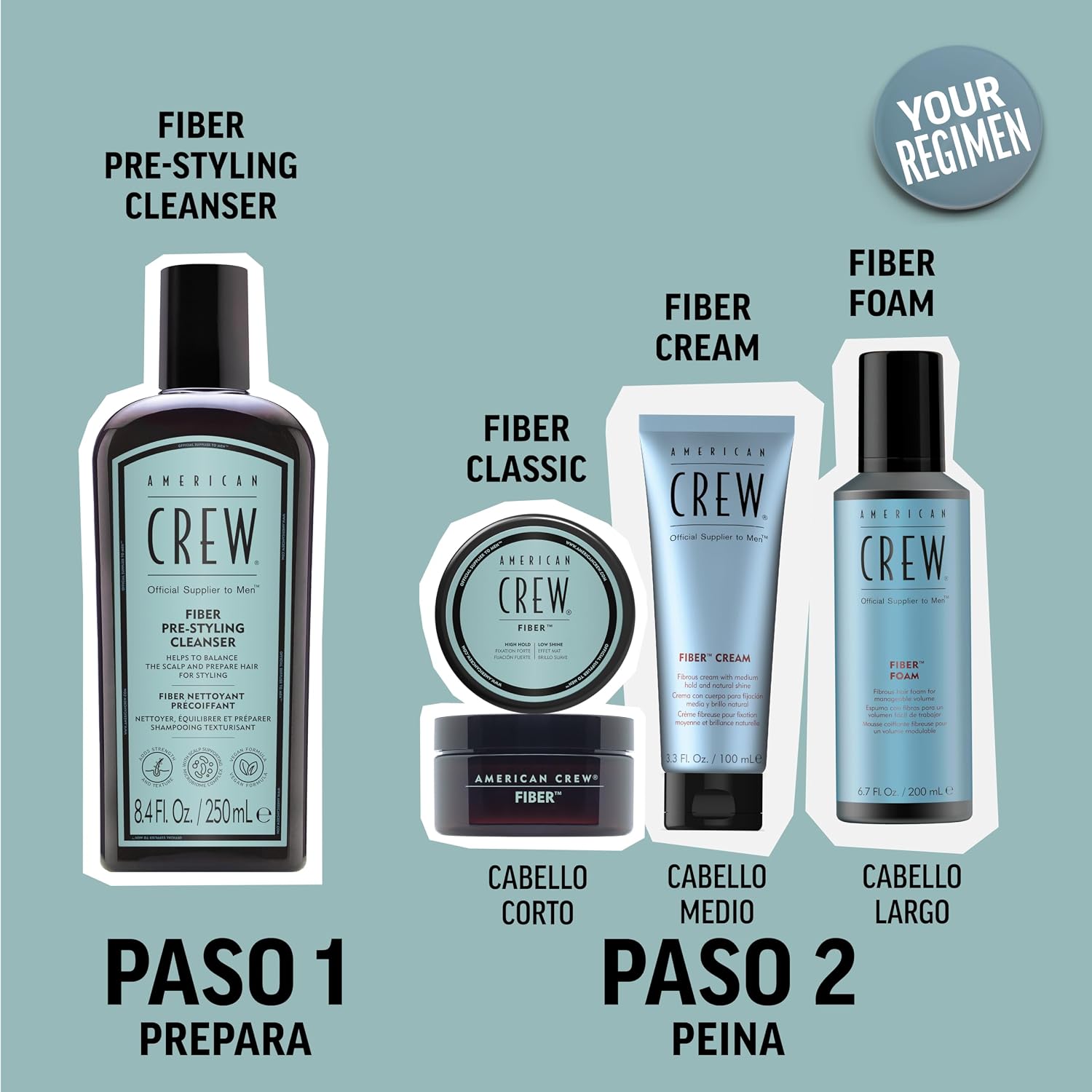 Thumbnail 3 de American Crew Fiber Pre-Styling Shampoo 💪 250ML