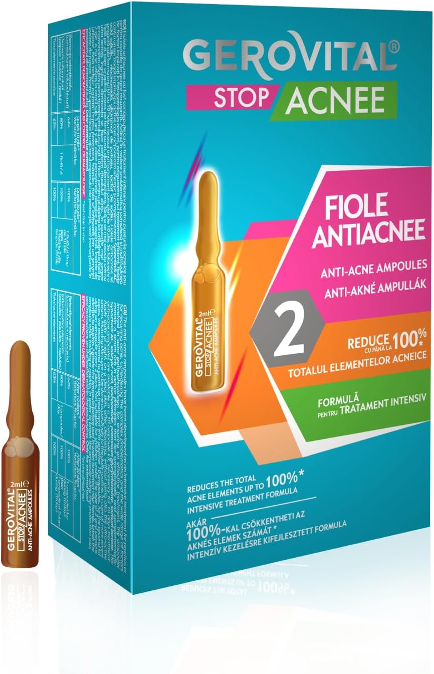 Detalle de GEROVITAL Stop Acne Sérum Anti-Acné au salicylique et à la niacinamide – traitement intensif visage pour peaux grasses