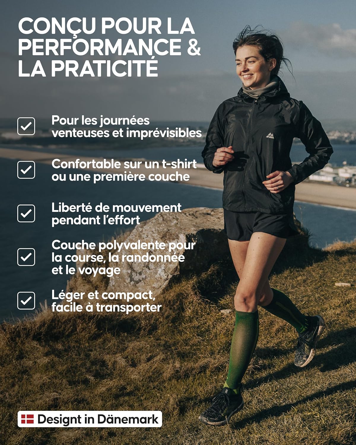 Thumbnail 2 de DANISH ENDURANCE Veste de running réfléchissante légère et respirante pour femme