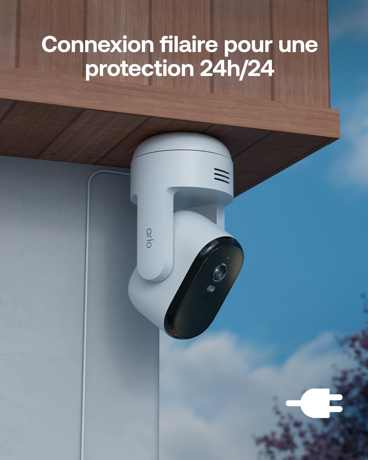 Thumbnail 4 de Arlo Essential 3 FHD PTZ 360° — caméra WiFi extérieure avec détection IA, vision nocturne couleur et projecteur