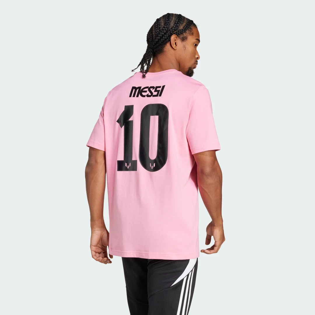 Detalle 2 de Camiseta Messi Name and Number Graphic de Adidas, Rosa
