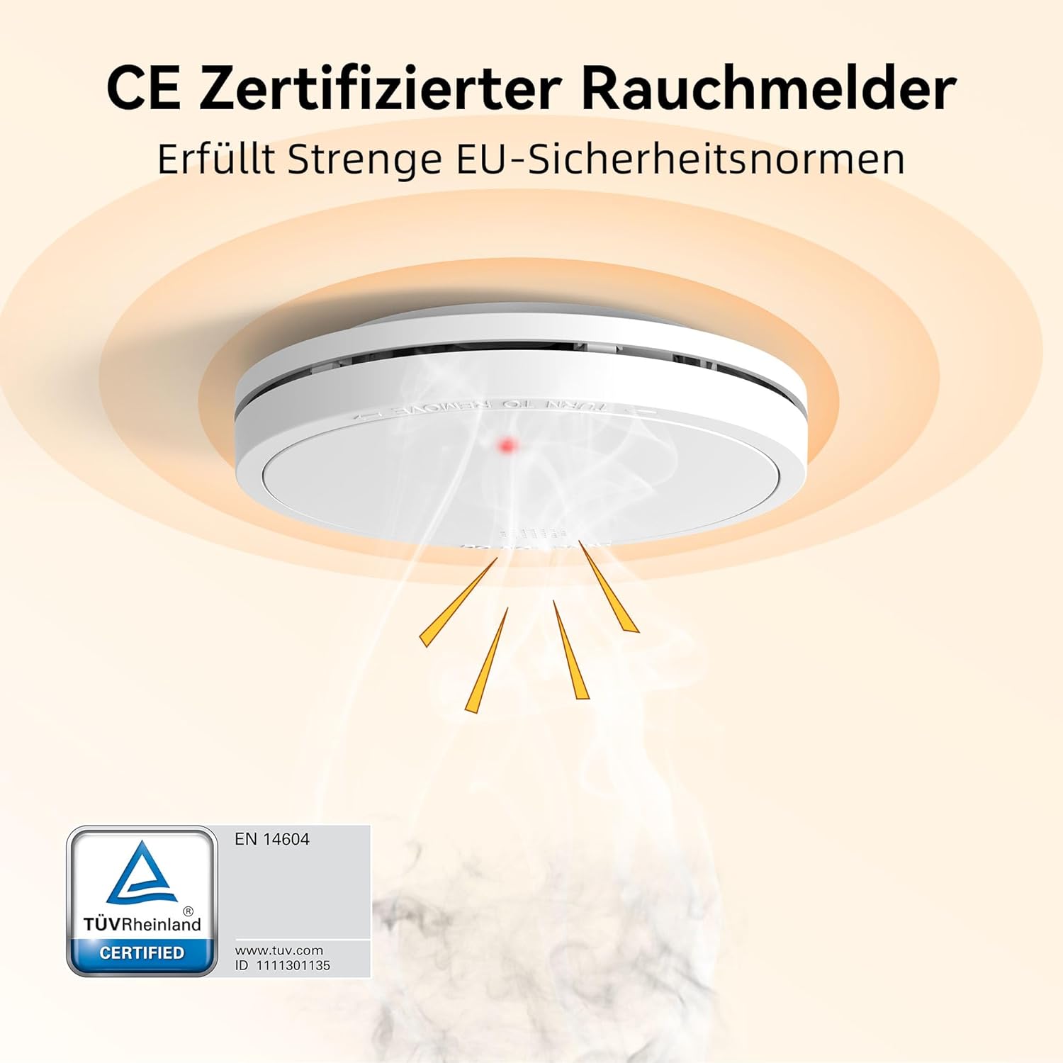 Thumbnail 2 de CHZHVAN Rauchmelder 10 Jahre Batterie (EN 14604) mit Magnethalterung – 10er-Set, 85 dB