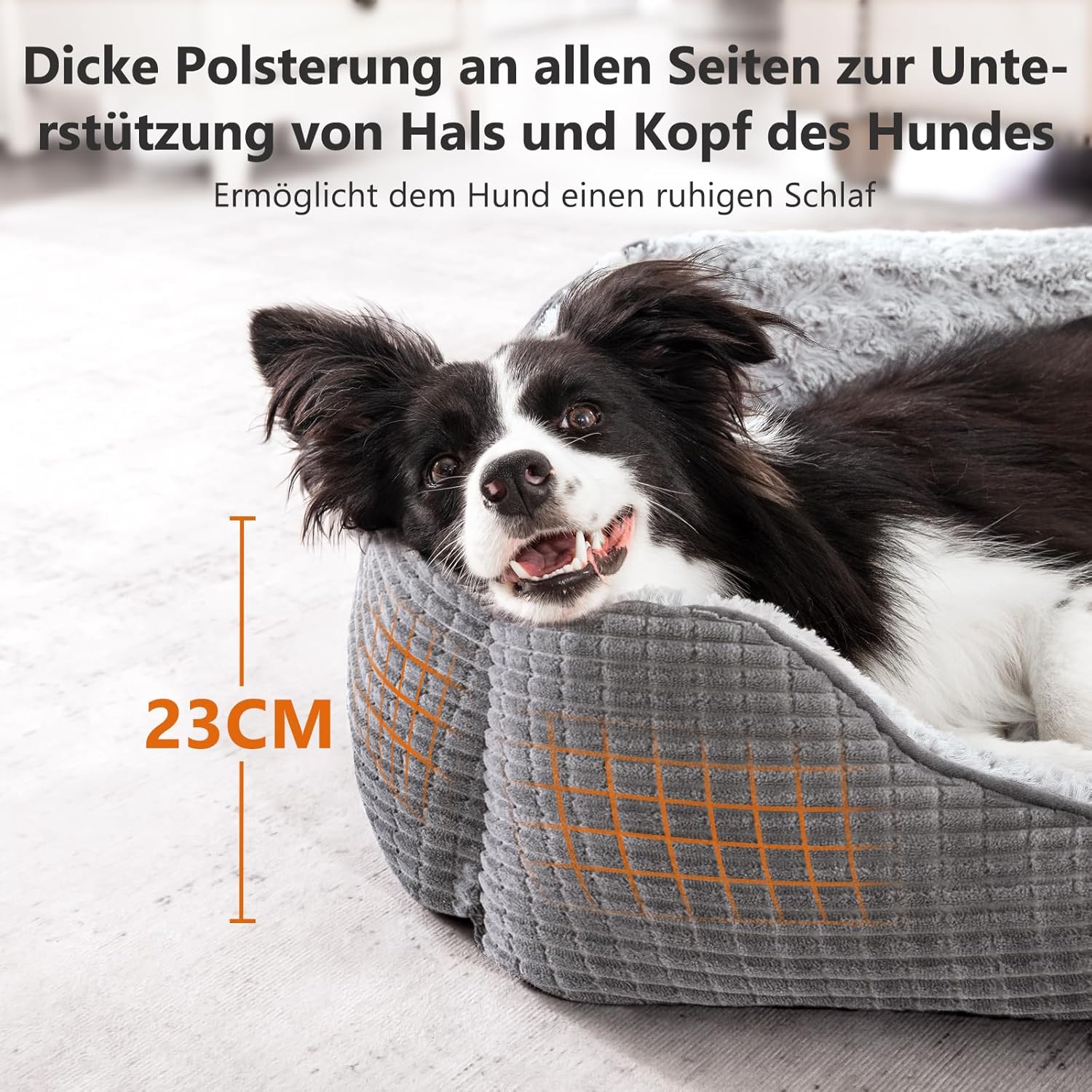 Thumbnail 2 de JOEJOY Panier pour chien grande taille lavable gris XL 89x63x23 cm