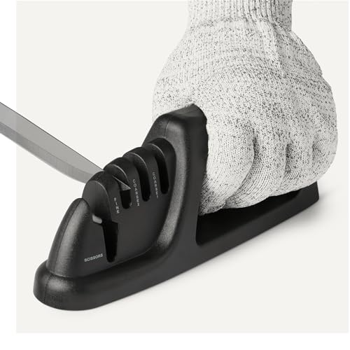 Thumbnail 2 de Aiguiseur de Couteaux 4 en 1 Amazon Basics – base antidérapante et gant de sécurité inclus
