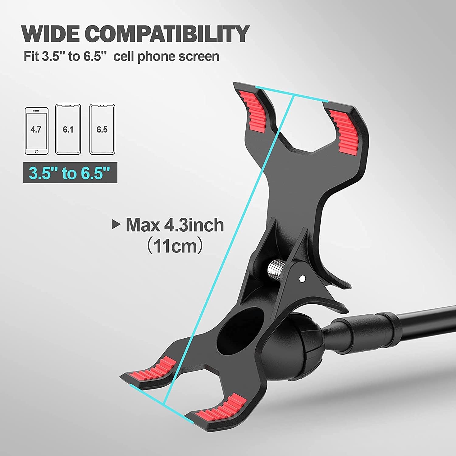 Detalle de Shawe Handy Halterung fürs Bett mit Schwanenhals – flexibel, stabil und kompatibel mit 4–6,5 Zoll Smartphones