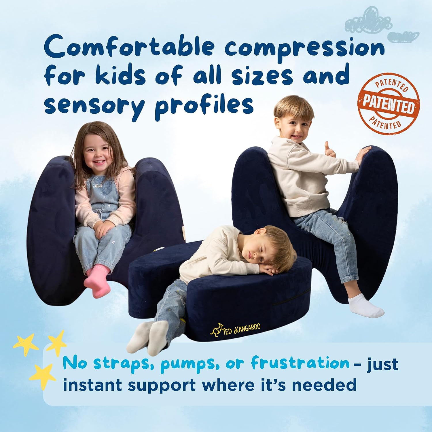Thumbnail 5 de TED KANGAROO Sensory Soft Squeeze Seat for Kids, Rocking Design, Washable Cover