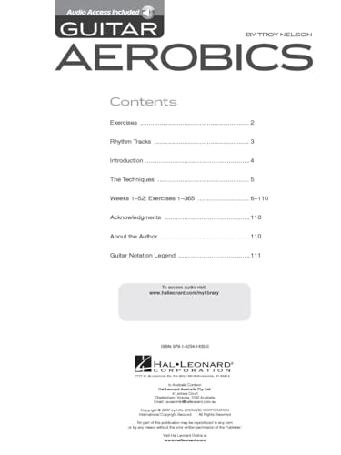 Detalle de Guitar Aerobics: 52 semanas de ejercicios diarios para desarrollar y mantener la técnica de guitarra — Hal Leonard